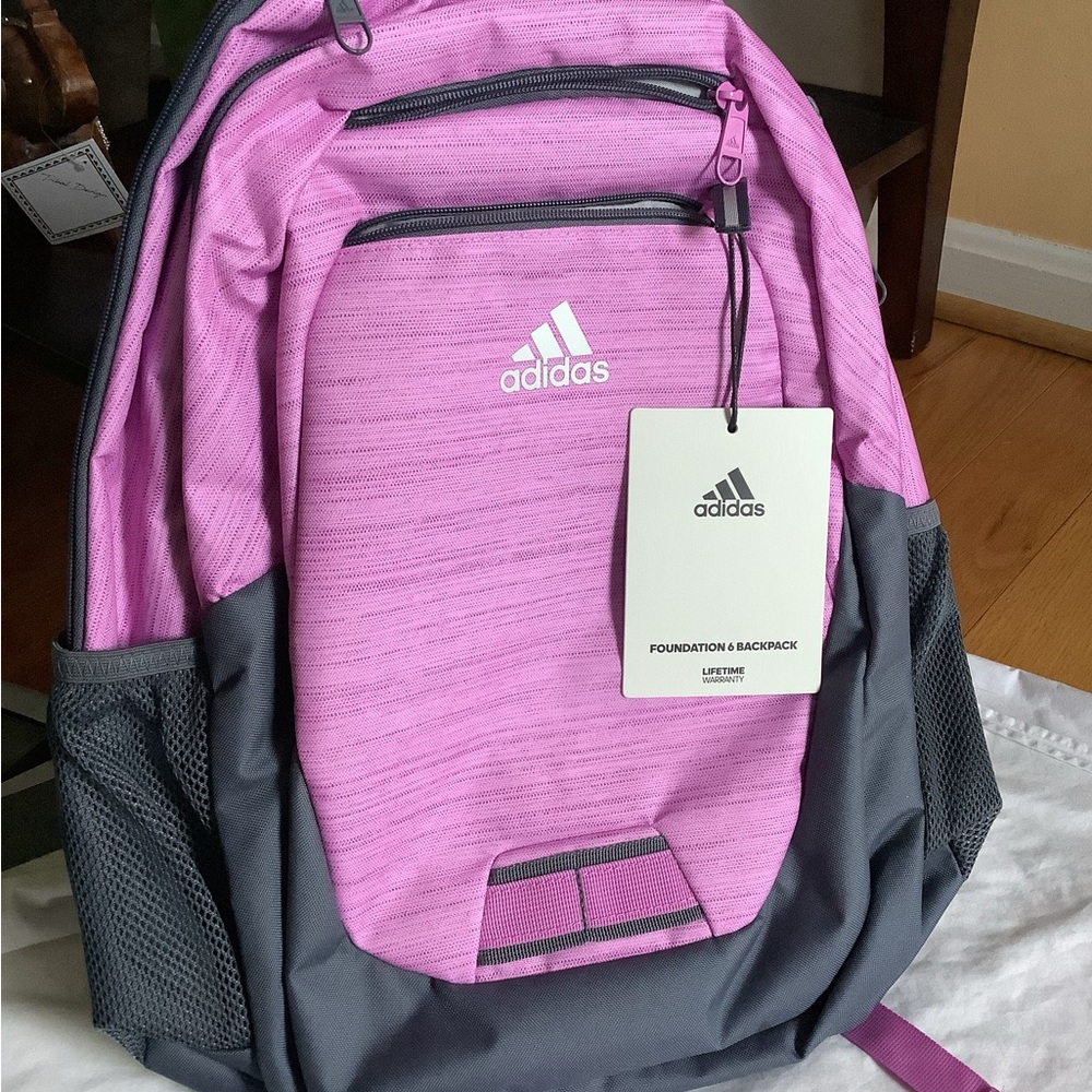 Adidas Pink and Gray Backpack